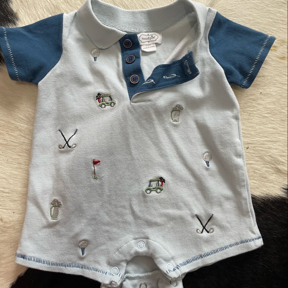 Baby boy 0-3 month Mudpie romper